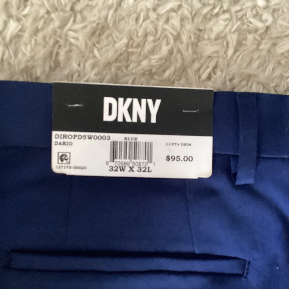 DKNY Men's Modern-Fit Stretch‎ Dress Pants Blue Solid 32X32  NWT - Picture 6 of 9